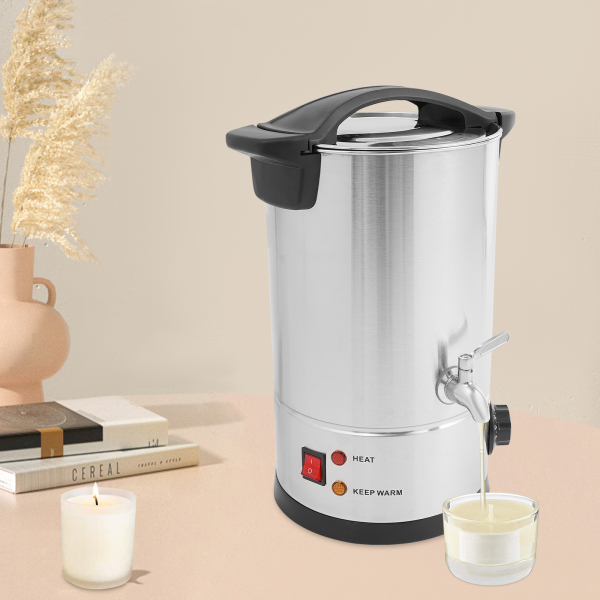 8-Liter-Wachsschmelzer, großer Wachsschmelzer, elektrisches Wachsschmelzset, kann zum Schmelzen von Sojawachs, Paraffinwachs und Bienenwachs verwendet werden – Silber