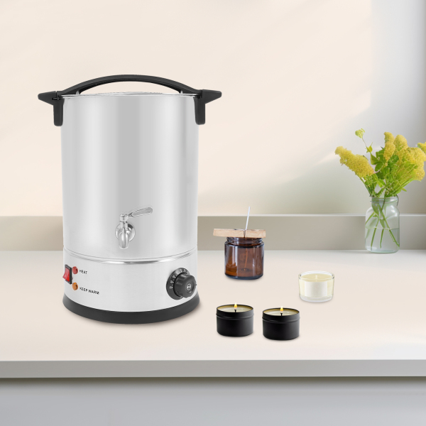 12-Liter-Wachsschmelzer, großer Wachsschmelzer, elektrisches Wachsschmelzset, kann zum Schmelzen von Sojawachs, Paraffinwachs und Bienenwachs verwendet werden – Silber