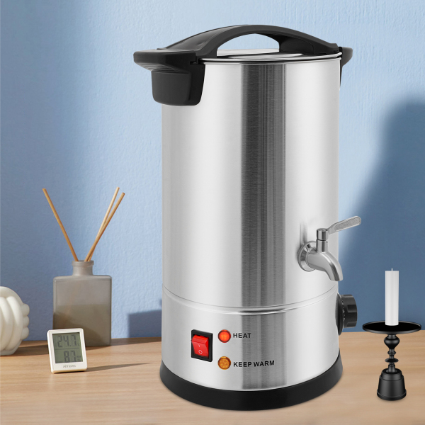 10-Liter-Wachsschmelzer, großer Wachsschmelzer, elektrisches Wachsschmelzset, kann zum Schmelzen von Sojawachs, Paraffinwachs und Bienenwachs verwendet werden – Silber