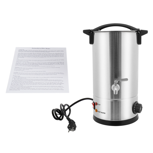 10-Liter-Wachsschmelzer, großer Wachsschmelzer, elektrisches Wachsschmelzset, kann zum Schmelzen von Sojawachs, Paraffinwachs und Bienenwachs verwendet werden – Silber