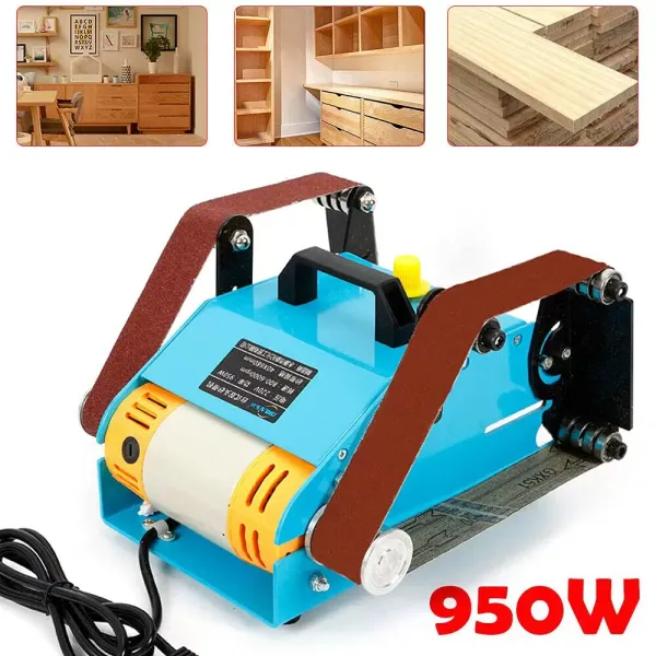 CNCEST 950W 220V Bandschleifer Double Axis Belt Sanding Bandschleifer Tellerschleifer messer