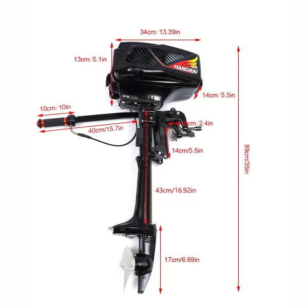 CNCEST 3.6HP 2 Takt Wasserkühlen CDI Zündsystem Außenborder Fischerboot Motor