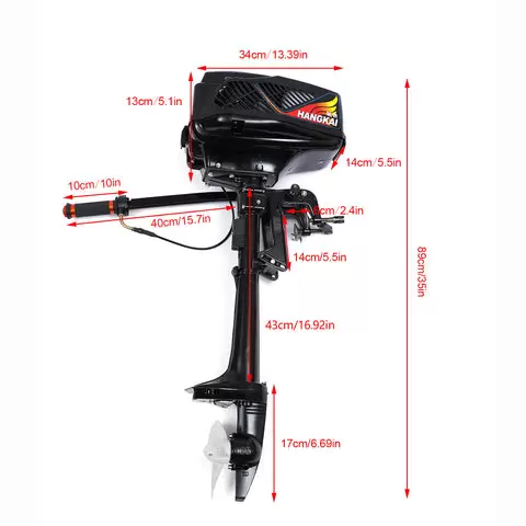 CNCEST 3.6HP 2 Takt Wasserkühlen CDI Zündsystem Außenborder Fischerboot Motor
