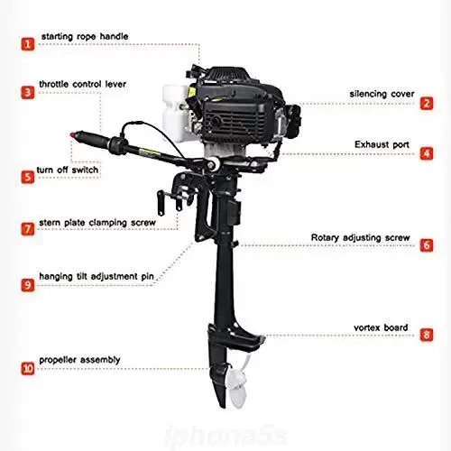 CNCEST 52CC 4-Takt 4 PS Außenborder Outboard Bootsmotor Benzinmotor