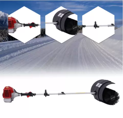 1.7kW/2.3HP Benzin Motorbesen Handbetriebener Benzinkehrer Kehrmaschine Schneestaub