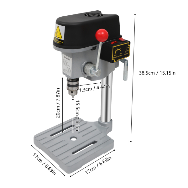 CNCEST Standbohrmaschine 340 Watt Tischbohrmaschine 1-10mm mit Bohrfutter