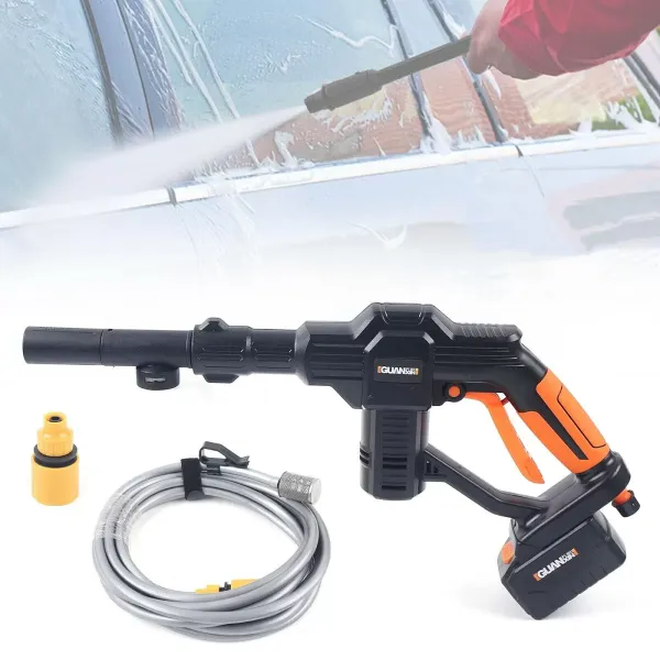 Hochdruckreiniger Druckreiniger Kabellos Tragbar Spritzpistole 20V+Schlauch zum