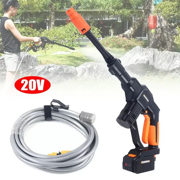 Hochdruckreiniger Druckreiniger Kabellos Tragbar Spritzpistole 20V+Schlauch zum