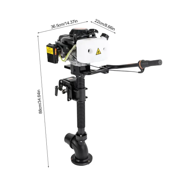 CNCEST 4PS 4Takt Außenborder Bootsmotor Benzinmotor Jet Pump Engine Windkühlung 55CC