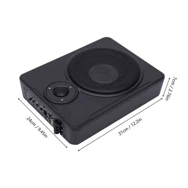 8 Zoll Ultradünner Auto Untersitz Aktiv Subwoofer Bass Lautsprecher Auto Audio 600W mit Zubehör
