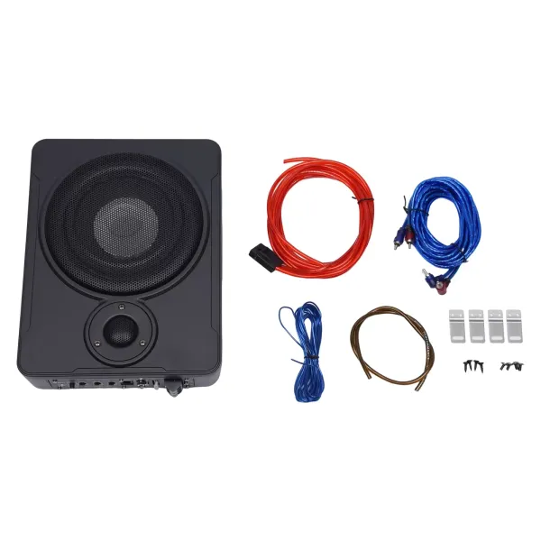 8 Zoll Ultradünner Auto Untersitz Aktiv Subwoofer Bass Lautsprecher Auto Audio 600W mit Zubehör