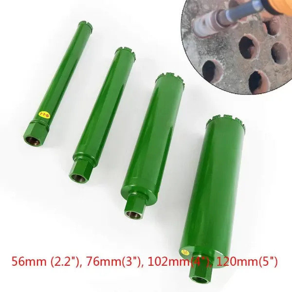 4 Stück 2,2 Zoll 3 Zoll 4 Zoll 5 Zoll Nass Diamant Kernbohrer zum Bohren und Entkernen von Stahlbeton Ziegelmauerbohren Grün