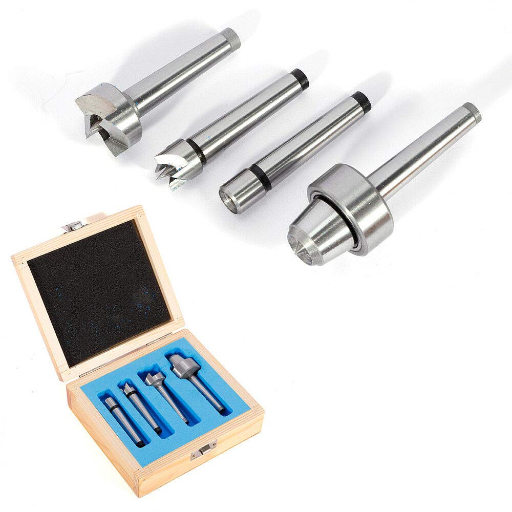 Lathe Center Set 4tlg Set Mitlaufende Körnerspitze MT1 MK1 Körner Zentrierspitze Rollkörner