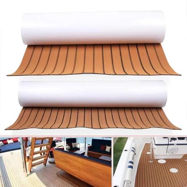 Teakholzplatte 106 '' x 35 '' x 6 mm EVA-Schaumstoff-Teakplatte Marinebodenbelag Yachtboot
