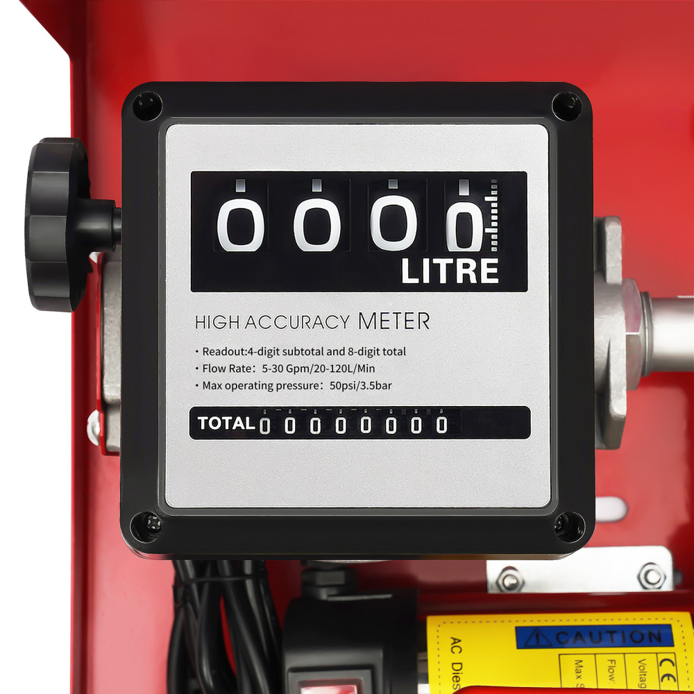 230V 200W 50L/min Dieselpumpe Heizölpumpe Selbstansaugend Zapfpistole + Zählwerk