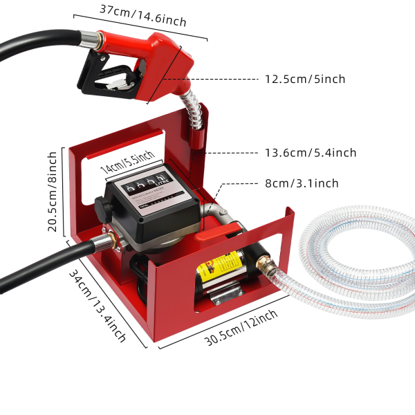 230V 200W 50L/min Dieselpumpe Heizölpumpe Selbstansaugend Zapfpistole + Zählwerk