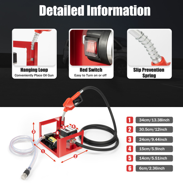 12V 45l/Min Dieselpumpe Heizölpumpe Selbstansaugend Kraftstoffpumpe Zählwerk Tankstelle