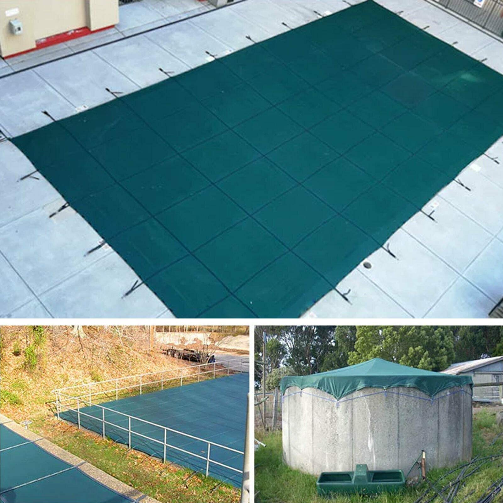 16x32ft Schwimmbad Sicherheitsabdeckung Grün PP Rechteckig Poolplane