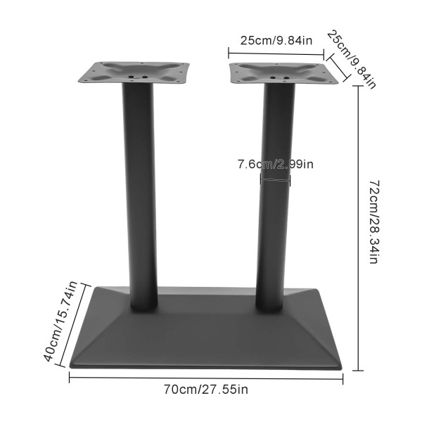Tischgestell Metall Schwarz Stehtischgestell Höhe 72cm Tischfuß