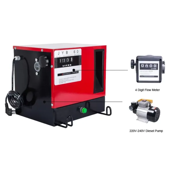 60L 550W Dieselpumpe, Selbstansaugende Kraftstoffpumpe Heizöl Pistole, mit Zählwerk