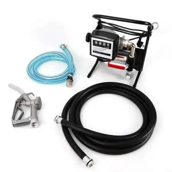 200W 2400L/H Dieselpumpe Heizölpumpe Dieselölpumpe mit Dosierpistole 2XSchlauch