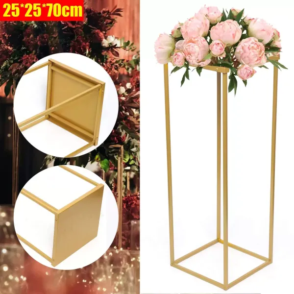 70CM Metall-Vasenständer Blumenregal Blumenständer Metall,Hochzeitsblumenständer Geometrische Säule