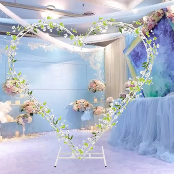 Wedding Arch Blumen Dekorativ Metall Herz Hintergrund Bogen für Hochzeit Geburtstag 205 CM Weiß Farbe