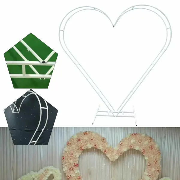 Wedding Arch Blumen Dekorativ Metall Herz Hintergrund Bogen für Hochzeit Geburtstag 205 CM Weiß Farbe