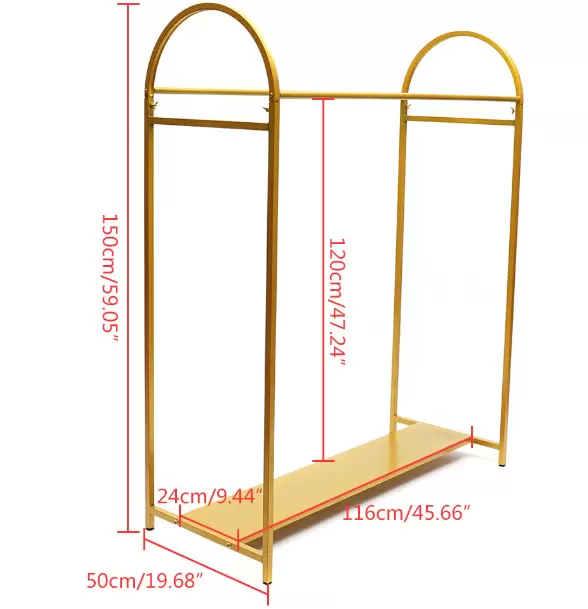 Quadrat Kleiderständer Gold Bogenständer Metall, Hochzeitskleid Braut Garderobenständer, Für Zuhause, Geschäft, Hochzeit, Einfach Montieren Demontieren