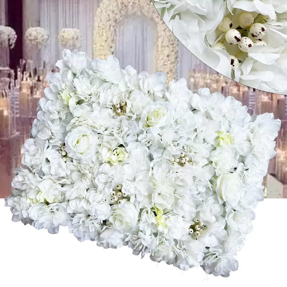 12Pcs 40*60cm Künstliche Blumen Deko Künstliche Blumen Wand Flower Wall Panel DIY Hochzeit