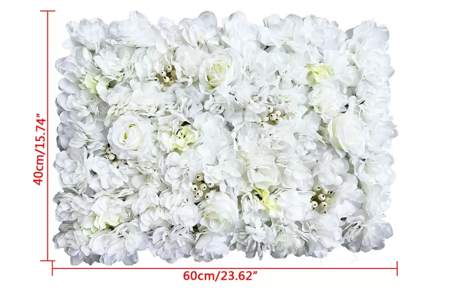 12Pcs 40*60cm Künstliche Blumen Deko Künstliche Blumen Wand Flower Wall Panel DIY Hochzeit