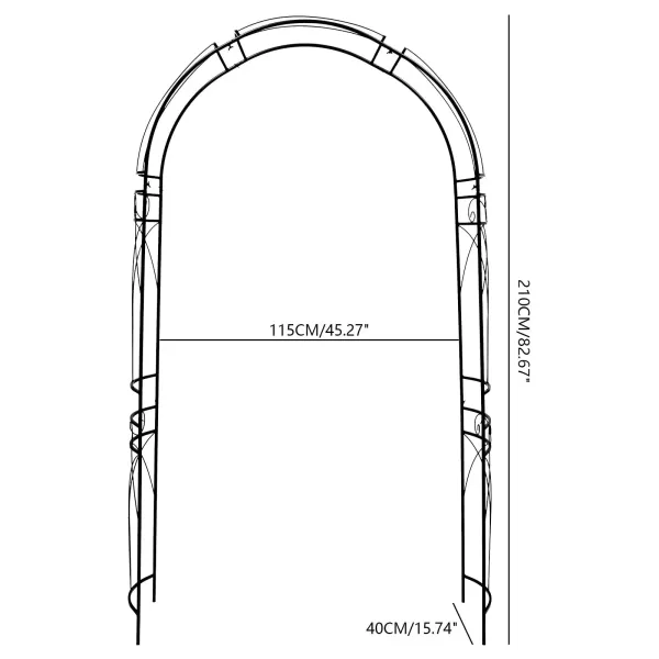 210 x 115 cm Gartenbogen Kletterpflanzen Spalier Torbogen Patio Hochzeit Garten Rasen Hinterhof