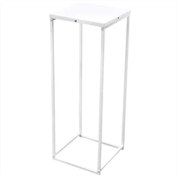 3PC Blumenständer Metallständer für Zimmerpflanzen Pflanzensäule Viereckig Dekosäul Weiß