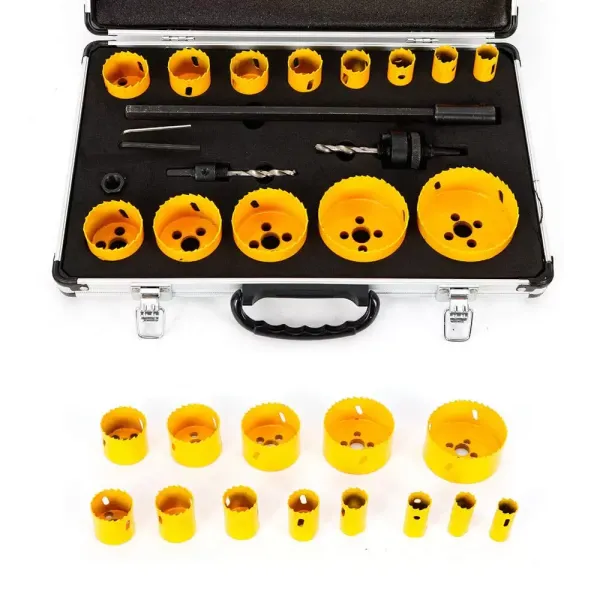 Lochsägen-Kit 17x Bimetall Dosenbohrer Bohrkronen HSS Lochsäge Drill Werkzeug