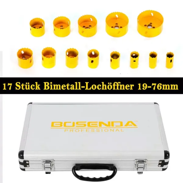 Lochsägen-Kit 17x Bimetall Dosenbohrer Bohrkronen HSS Lochsäge Drill Werkzeug Lochsägen-Kit 17x Bimetall Dosenbohrer Bohrkronen HSS Lochsäge Drill Werkzeug