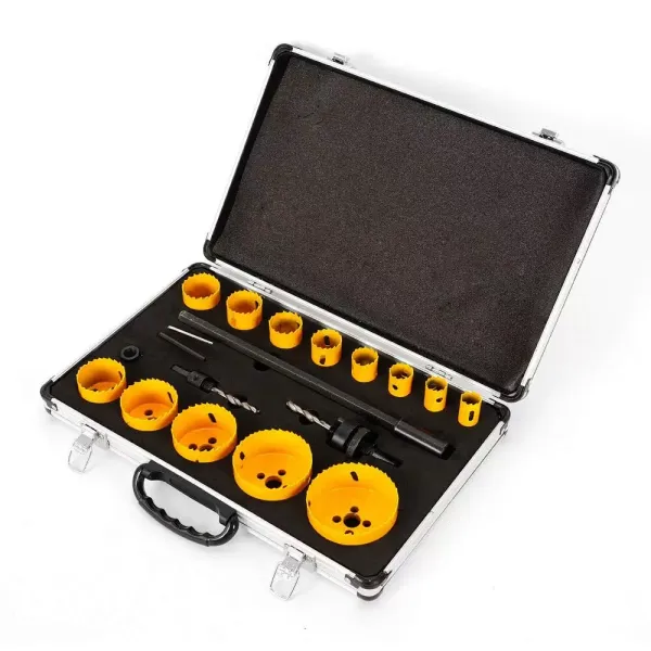 Lochsägen-Kit 17x Bimetall Dosenbohrer Bohrkronen HSS Lochsäge Drill Werkzeug