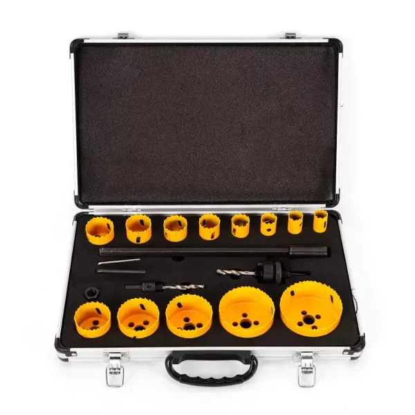 Lochsägen-Kit 17x Bimetall Dosenbohrer Bohrkronen HSS Lochsäge Drill Werkzeug