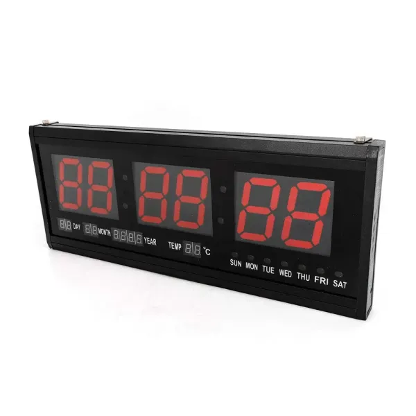 3-Zoll-LED-Wanduhr Digital LED Wanduhr mit Kalender Datum Temperatur Uhr 24-Stunden-Anzeige