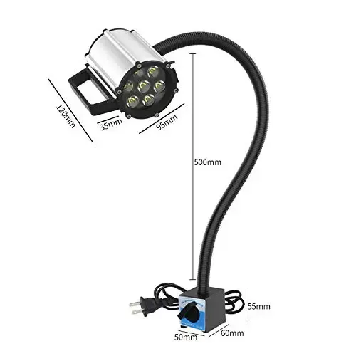5W LED Drehmaschine Lampe Arbeitslicht Maschinenleuchte Wasserdicht Arm Licht  (Magnetfuß)