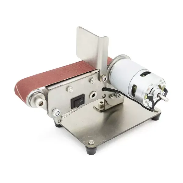Mini elektrische Bandschleifer DIY Poliermaschine Schleifmaschine mit 795 Spindelmotor 24V 600 m/min
