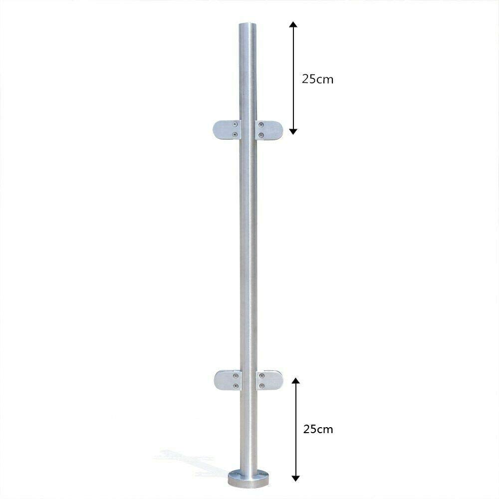 110cm Edelstahl 316 Treppengeländer Zaun Balustrade Geländerendpfosten