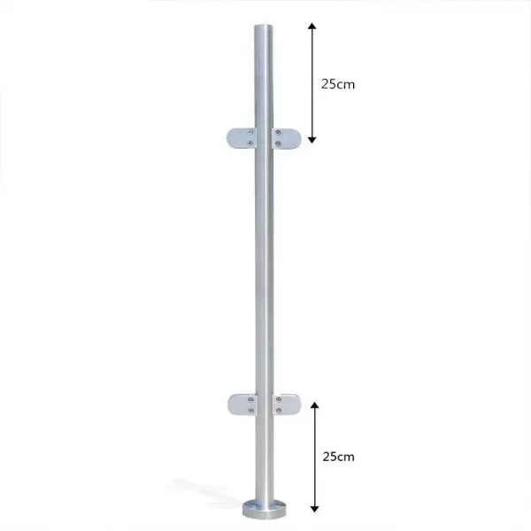 110cm Edelstahl 316 Treppengeländer Zaun Balustrade Geländerendpfosten