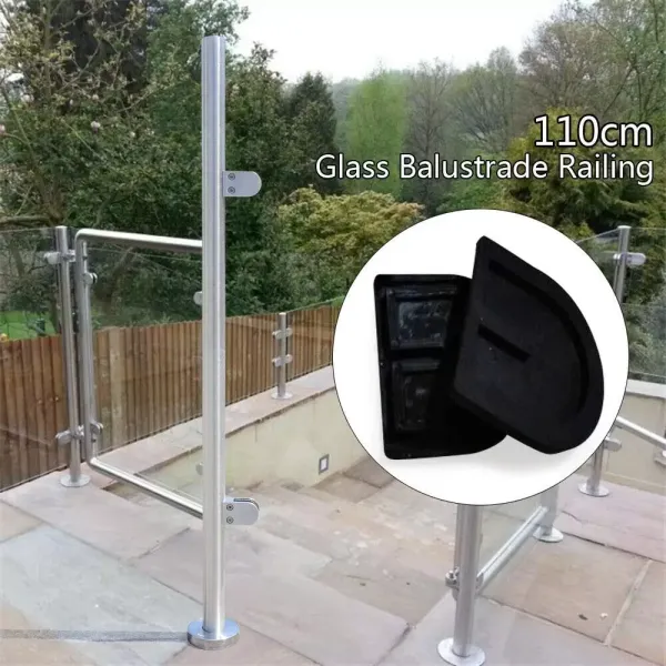 110cm Edelstahl 316 Treppengeländer Zaun Balustrade Geländerendpfosten