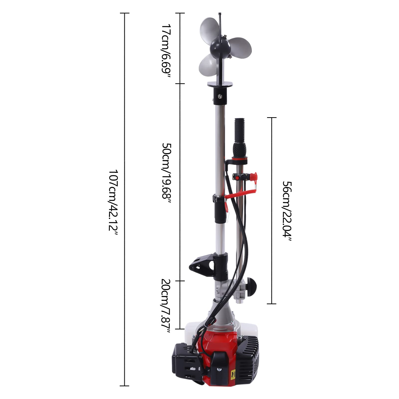 Außenbordmotor Motor Bootsmotor 2-Takt 2,3 HP, 1,7KW Marine Boot Motor 52CC