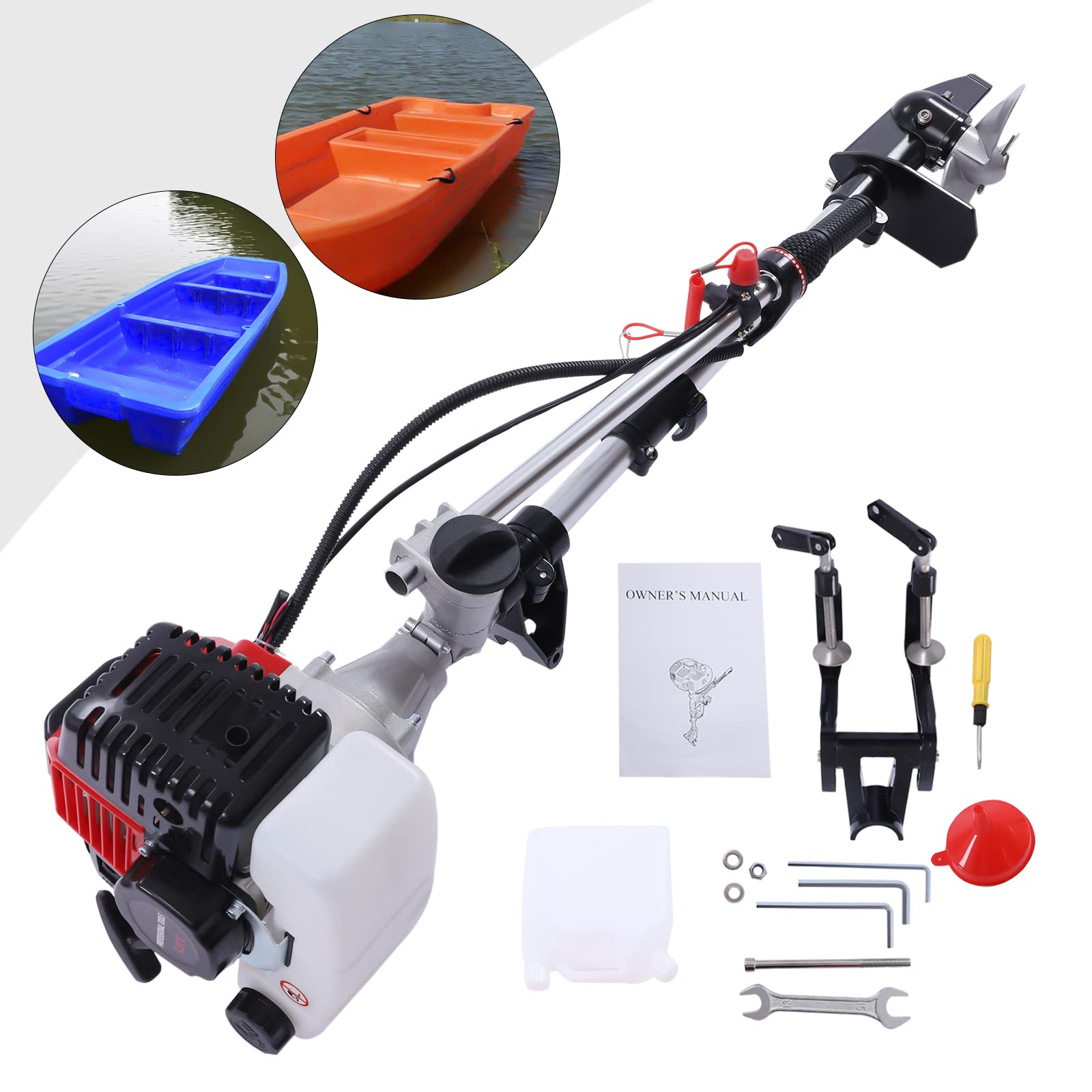 Außenbordmotor Motor Bootsmotor 2-Takt 2,3 HP, 1,7KW Marine Boot Motor 52CC