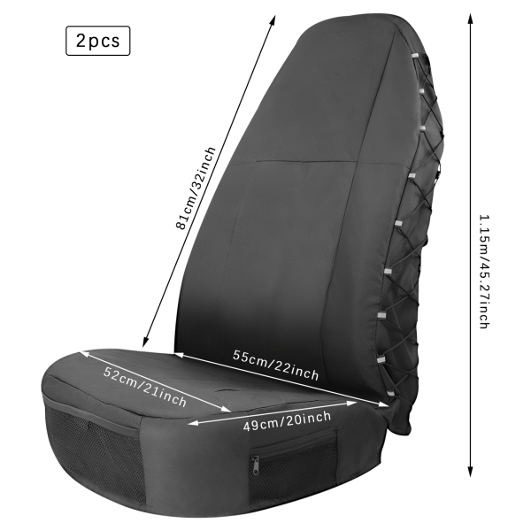 52 x 49 x 81 cm Auto-Vordersitzbezüge, 2-teilige Sitzbezüge, Sitzbezug für die meisten Autositze auf dem Markt wie Autos, SUVs