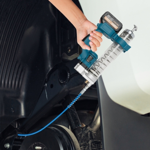 21V Akku-Ölpresse, ohne Akku und Ladegerät, mit Mundstück, Schlauch