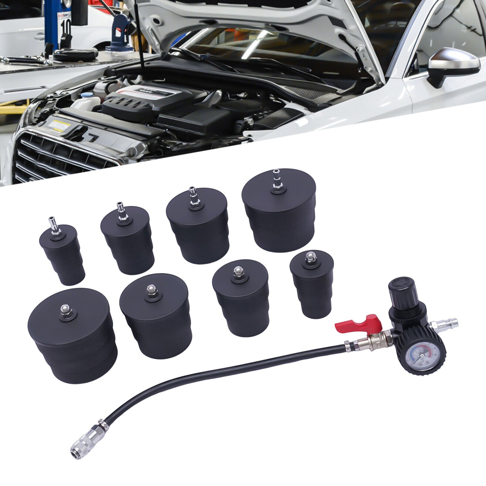 CNCEST Ladeluftkühler Turbolader Adapter Satz Abdrücksatz Ladeluft System Adapter Satz 9tlg für Ladeluftschläuche