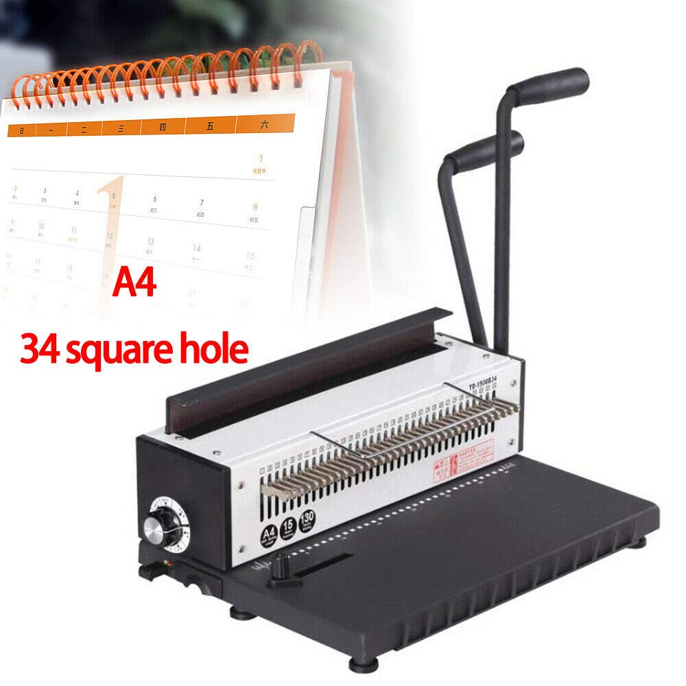 34 Loch Bindemaschine Bindegeräte 130 Blatt Quadratisches Stanz und Drahtbindemaschine für Office Dokumente 34 Loch Bindemaschine Bindegeräte 130 Blatt Quadratisches Stanz und Drahtbindemaschine für Office Dokumente