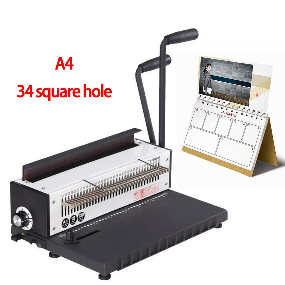 34 Loch Bindemaschine Bindegeräte 130 Blatt Quadratisches Stanz und Drahtbindemaschine für Office Dokumente 34 Loch Bindemaschine Bindegeräte 130 Blatt Quadratisches Stanz und Drahtbindemaschine für Office Dokumente